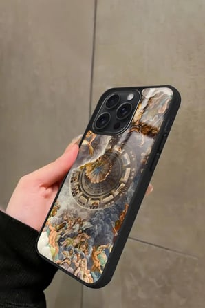 Apple iPhone 15 Pro Max Uyumlu Rönesans Tasarımlı Parlak Silikon Kılıf