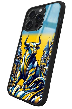 Apple iPhone 15 Pro Max Uyumlu Kadıköy Boğası Tasarımlı Parlak Silikon Kılıf