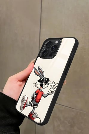 Apple iPhone 15 Pro Uyumlu Bugs Bunny Tasarımlı Parlak Silikon Kılıf