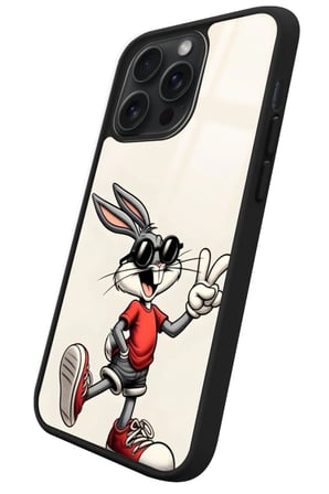 Apple iPhone 15 Pro Uyumlu Bugs Bunny Tasarımlı Parlak Silikon Kılıf