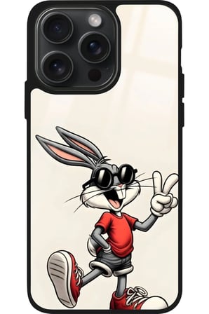 Apple iPhone 15 Pro Uyumlu Bugs Bunny Tasarımlı Parlak Silikon Kılıf