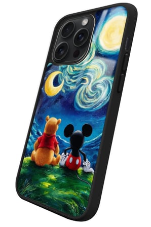 Apple iPhone 15 Pro Uyumlu Mıckey Donald Tasarımlı Parlak Silikon Kılıf