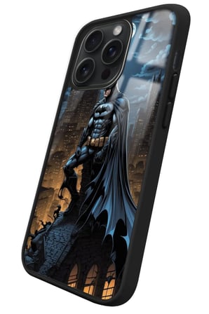 Apple iPhone 15 Pro Uyumlu Batman Tasarımlı Parlak Silikon Kılıf