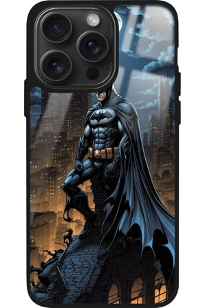 Apple iPhone 15 Pro Uyumlu Batman Tasarımlı Parlak Silikon Kılıf