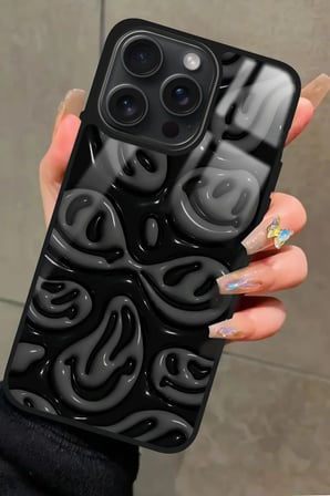 Apple iPhone 15 Pro Uyumlu Smile Tasarımlı Parlak Silikon Kılıf