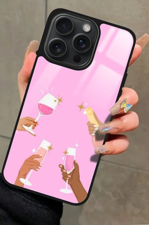 Apple iPhone 15 Pro Uyumlu Girl Power Tasarımlı Parlak Silikon Kılıf