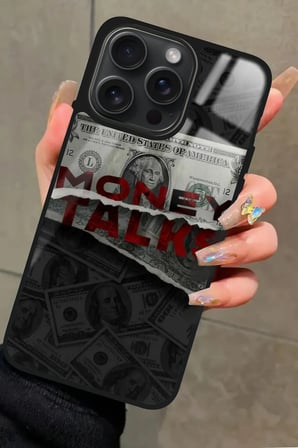 Apple iPhone 15 Pro Uyumlu Money Tasarımlı Parlak Silikon Kılıf