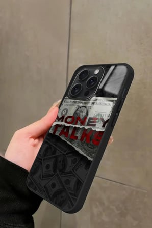 Apple iPhone 15 Pro Uyumlu Money Tasarımlı Parlak Silikon Kılıf