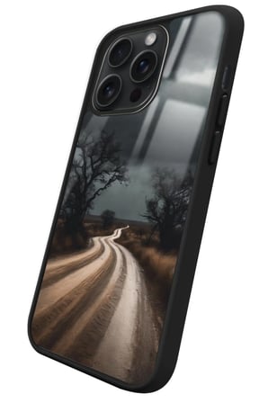 Apple iPhone 15 Pro Uyumlu Yol Tasarımlı Parlak Silikon Kılıf