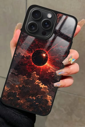 Apple iPhone 15 Pro Uyumlu Soyut Sanat Tasarımlı Parlak Silikon Kılıf
