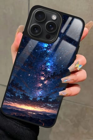 Apple iPhone 15 Pro Uyumlu Soyut Sanat Tasarımlı Parlak Silikon Kılıf
