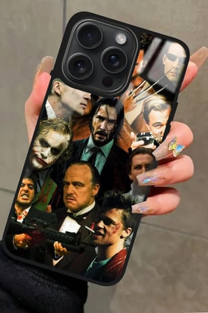 Apple iPhone 15 Pro Uyumlu Film Karakterleri Tasarımlı Parlak Silikon Kılıf