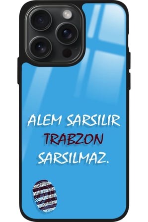 Apple iPhone 15 Pro Uyumlu Trabzon Yazılı Parlak Silikon Kılıf