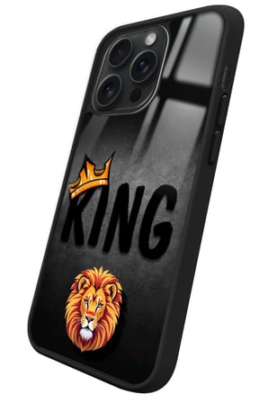 Apple iPhone 15 Pro Uyumlu Aslan - King Tasarımlı Parlak Silikon Kılıf