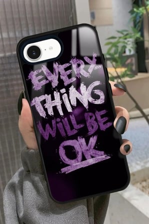 Apple iPhone 16E Uyumlu Will Be Ok Yazılı Parlak Silikon Kılıf
