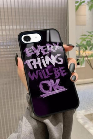 Apple iPhone 16E Uyumlu Will Be Ok Yazılı Parlak Silikon Kılıf