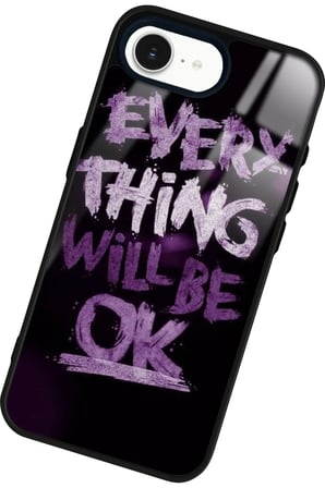 Apple iPhone 16E Uyumlu Will Be Ok Yazılı Parlak Silikon Kılıf