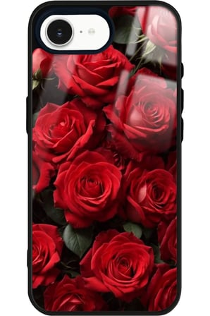 Apple iPhone 16E Uyumlu Gül Tasarımlı Parlak Silikon Kılıf