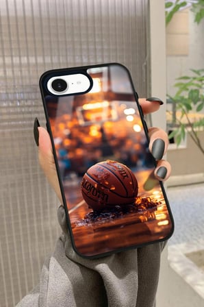 Apple iPhone 16E Uyumlu Basketbol Tasarımlı Parlak Silikon Kılıf