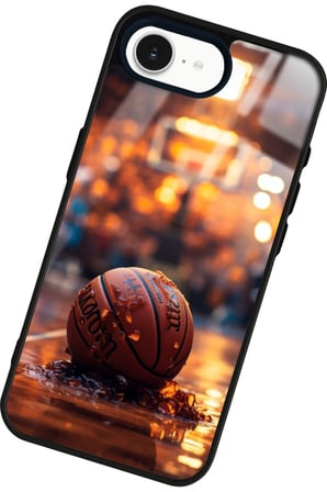 Apple iPhone 16E Uyumlu Basketbol Tasarımlı Parlak Silikon Kılıf