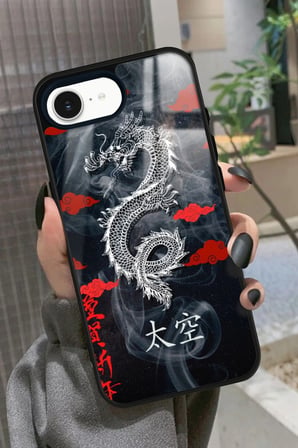 Apple iPhone 16E Uyumlu Dragon Tasarımlı Parlak Silikon Kılıf
