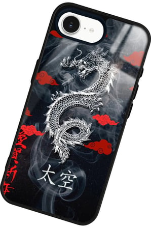 Apple iPhone 16E Uyumlu Dragon Tasarımlı Parlak Silikon Kılıf