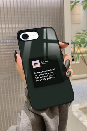 Apple iPhone 16E Uyumlu Nilüfer Şarkı Sözü Tasarımlı Parlak Silikon Kılıf