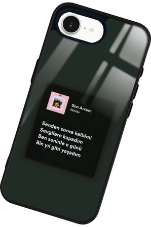 Apple iPhone 16E Uyumlu Nilüfer Şarkı Sözü Tasarımlı Parlak Silikon Kılıf