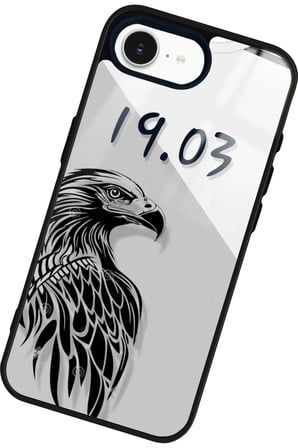 Apple iPhone 16E Uyumlu Karakartal Tasarımlı Parlak Silikon Kılıf