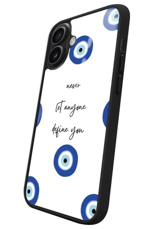 Apple iPhone 16 Plus Uyumlu Motivasyonlu Nazar Boncuğu Tasarımlı Parlak Silikon Kılıf