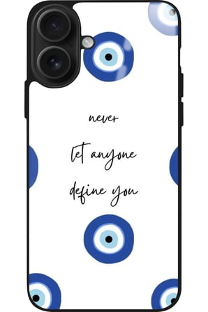 Apple iPhone 16 Plus Uyumlu Motivasyonlu Nazar Boncuğu Tasarımlı Parlak Silikon Kılıf