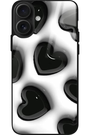 Apple iPhone 16 Plus Uyumlu Kalp Tasarımlı Parlak Silikon Kılıf