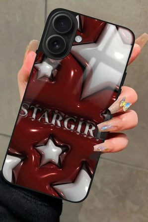 Apple iPhone 16 Plus Uyumlu Star Girl Tasarımlı Parlak Silikon Kılıf