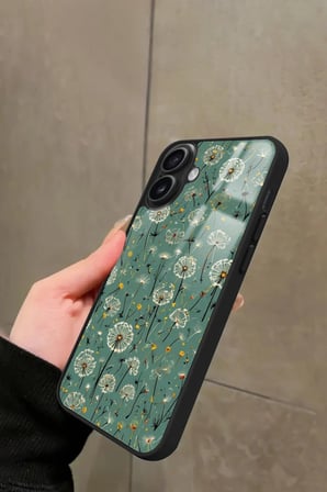 Apple iPhone 16 Plus Uyumlu Karışık Çiçek Tasarımlı Parlak Silikon Kılıf