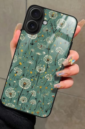Apple iPhone 16 Plus Uyumlu Karışık Çiçek Tasarımlı Parlak Silikon Kılıf