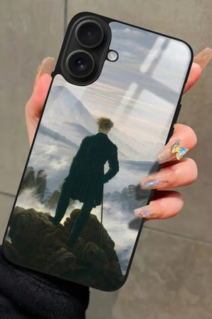 Apple iPhone 16 Plus Uyumlu Bulutların Üzerinde Yolculuk Tasarımlı Parlak Silikon Kılıf