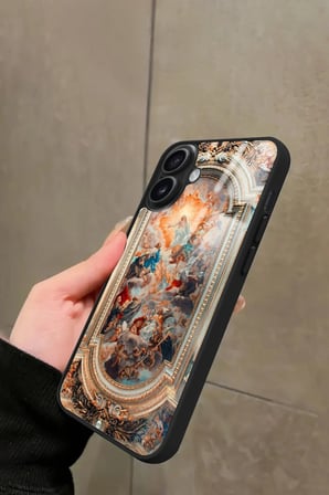 Apple iPhone 16 Plus Uyumlu Rönesans Tasarımlı Parlak Silikon Kılıf