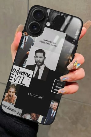 Apple iPhone 16 Plus Uyumlu Tom Hardy Tasarımlı Parlak Silikon Kılıf