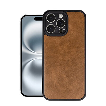 Apple iPhone 16 Pro Max Kılıf Deri Görünümlü Şık Azn-Aras