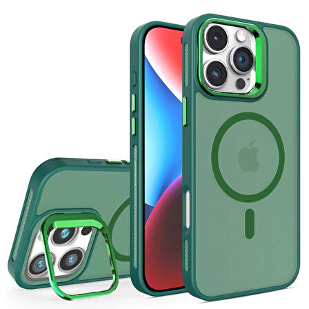 Apple iPhone 16 Pro Max Kılıf Kamera Standlı Kapak Jko-FletLens
