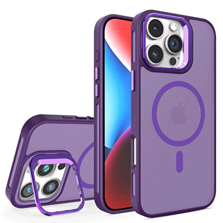 Apple iPhone 16 Pro Max Kılıf Kamera Standlı Kapak Jko-FletLens