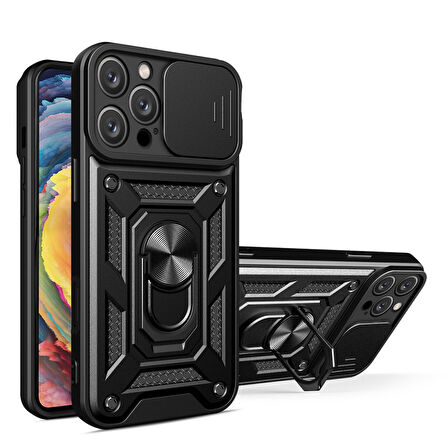 Apple iPhone 16 Pro Max Kılıf Sürgülü Kamera Korumalı Tank Kapak Azn-Pars