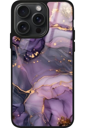 Apple iPhone 16 Pro Max Uyumlu Mor Mermer Tasarımlı Parlak Silikon Kılıf