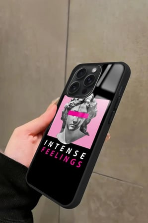 Apple iPhone 16 Pro Max Uyumlu Intense Feelıngs Tasarımlı Parlak Silikon Kılıf