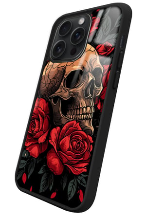 Apple iPhone 16 Pro Max Uyumlu Kurukafa Posteri Tasarımlı Parlak Silikon Kılıf
