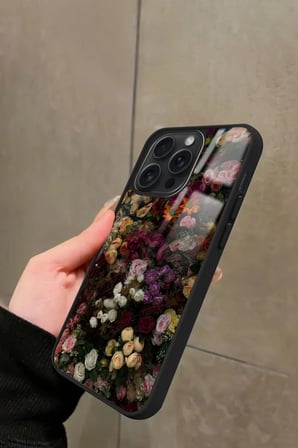 Apple iPhone 16 Pro Max Uyumlu Karışık Tasarımlı Parlak Silikon Kılıf