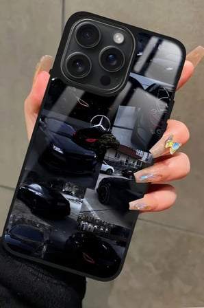 Apple iPhone 16 Pro Max Uyumlu Araba Tasarımlı Parlak Silikon Kılıf