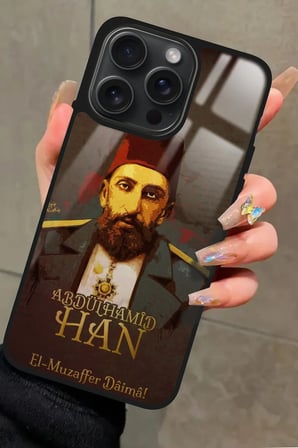 Apple iPhone 16 Pro Max Uyumlu Abdülhamid Han Tasarımlı Parlak Silikon Kılıf
