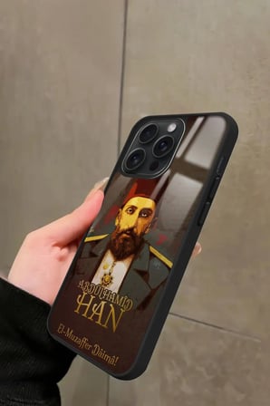 Apple iPhone 16 Pro Max Uyumlu Abdülhamid Han Tasarımlı Parlak Silikon Kılıf
