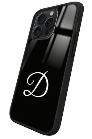 Apple iPhone 16 Pro Max Uyumlu D Harfi Yazılı Parlak Silikon Kılıf